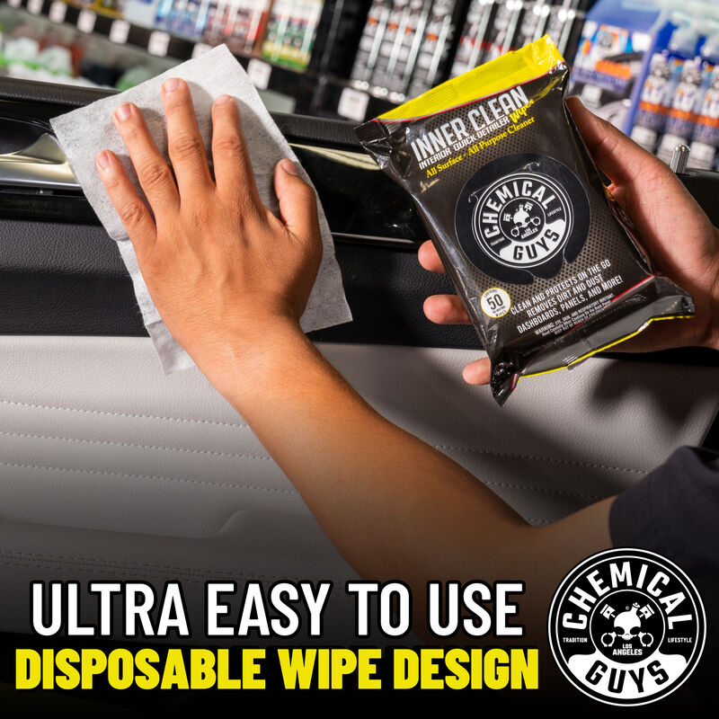 CHEMICAL GUYS - InnerClean Interior Quick Detailer and Protectant Car Wipes (50 Wipes) 4 0 0 0 22 6 23 pmwspi66350 alt image 9