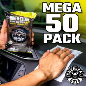 CHEMICAL GUYS - InnerClean Interior Quick Detailer and Protectant Car Wipes (50 Wipes)