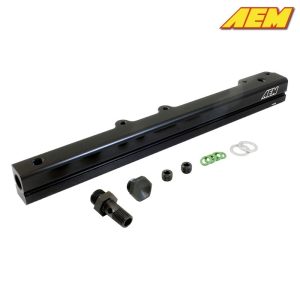 AEM Electronics High Flow Fuel Rail Black Anodized (Honda D-Engines 87-96) 4 25 108bk