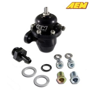 AEM - Adjustable Fuel Pressure Regulator Black Honda Inline Flange Straight Return Line Fitting 6 25 300bk 2