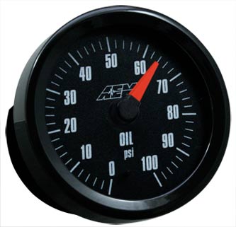 AEM Electronics Oil/Fuel Pressure Gauge Up To 6.9 Bar Analog (Universal) 3 aem 30 5133b 1