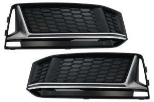 Audi A4 RS4 Fog Grilles - Black/Chrome (B9 S-Line 2015-2019) 16 Audi A4 RS4 Fog Grilles - Black/Chrome (B9 S-Line 2015-2019)