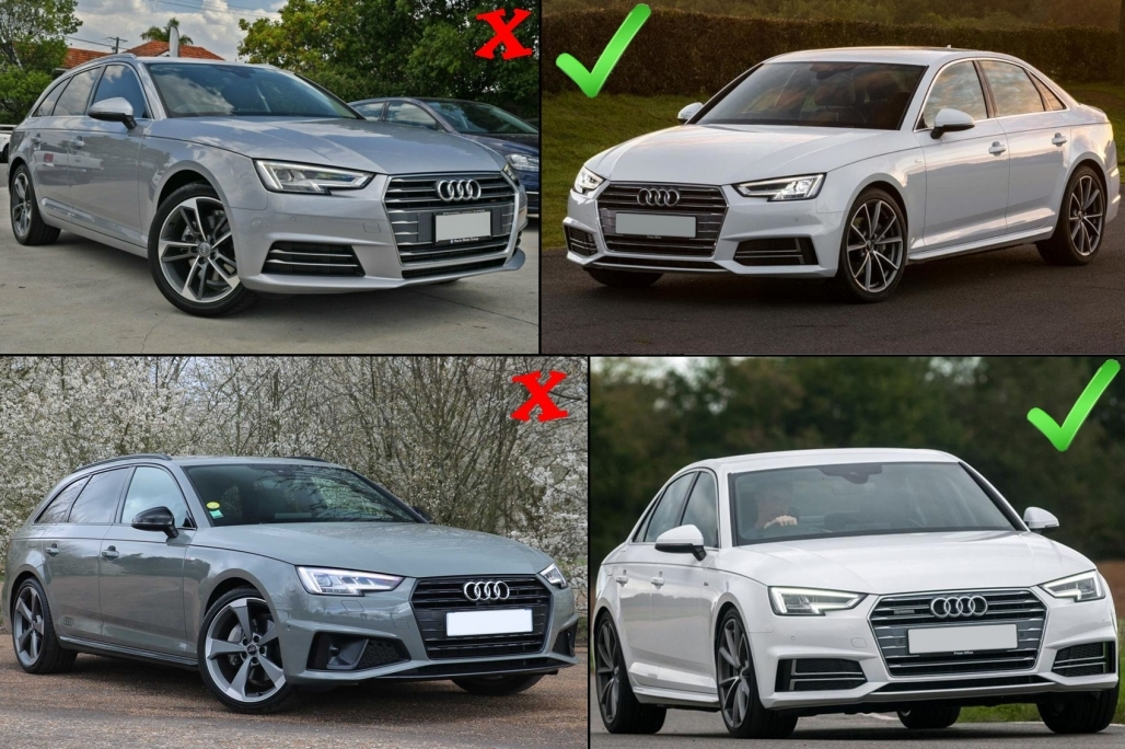 Audi A4 RS4 Fog Grilles - Black/Chrome (B9 S-Line 2015-2019) 2 b2b bumper lower grille side grilles suitable for 6001915 6098518