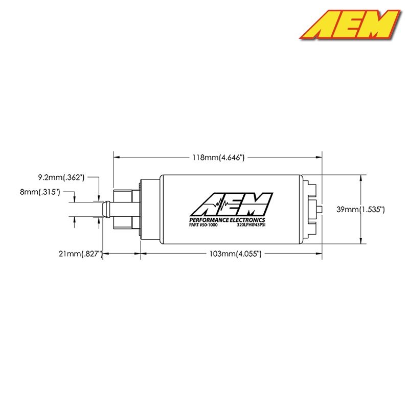 AEM - 340LPH High Flow In-Tank Fuel Pump Offset Inlet Inline 340LPH at 43Psi 6 aem 50 1000 5