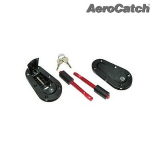 125-2000 Below Panel Flush Hood Latch And Pin Kit - Sleek Black Non-Locking Design For Custom Cars