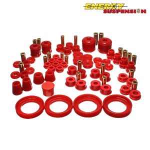 Energy Suspension Hyper-Flex System Complete Master Bushing Set Red (Prelude 97-01) 10 Energy Suspension 16.18113R red complete master bushing kit components pictured
