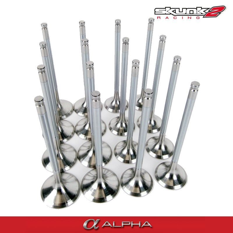 Skunk2 - Alpha Series Valves Stock Size Standard Compression Honda B-Series 1 SKUNK2 - Honda Forged Valves Standard Compression Racing Alpha Series (B-Engines 1987-2002)