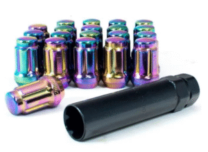 Titan Neo-Chrome Spline Tuner Wheel Nuts - M12x1.25 8 Titan Neo-Chrome Spline Tuner Wheel Nuts