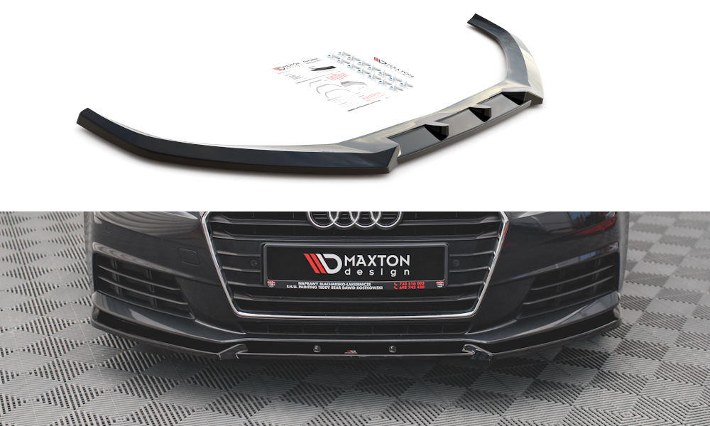 Maxton Design Audi A4 Saloon Front Lip V.1 - Gloss (B9 2015-2019) 4 au a4 b9 fd1g