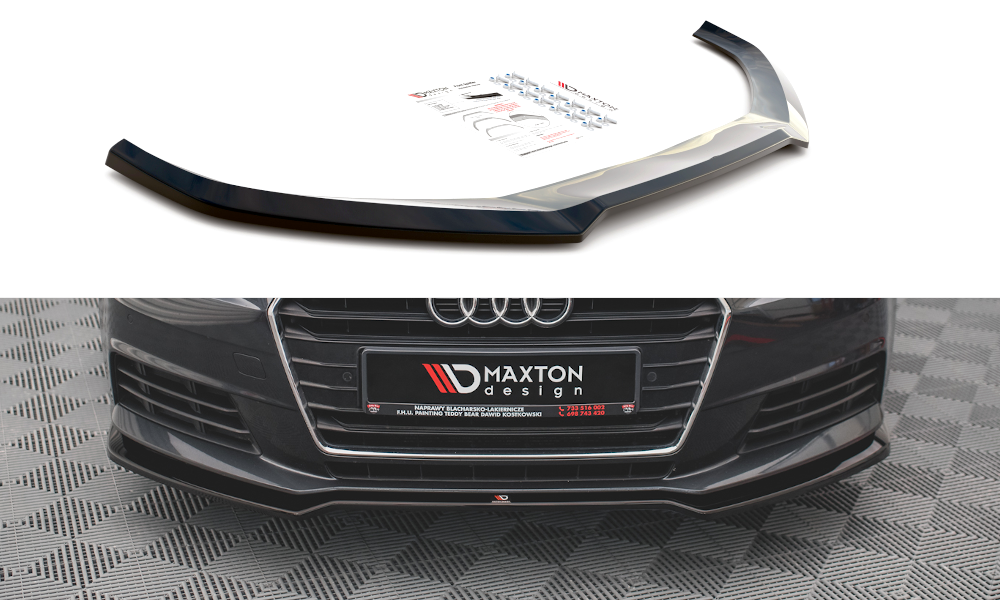Maxton Design Audi A4 Saloon Front Lip V.2 - Gloss (B9 2015-2019) 3 au a4 b9 fd2g