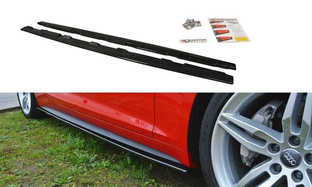 Maxton Design Audi A5 Coupe S-Line Side Skirt Extensions - Gloss (F5 2017-2019) 2 au a5 2 sline sd1g