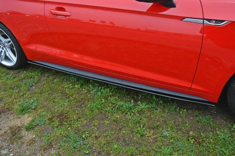 Maxton Design Audi A5 Coupe S-Line Side Skirt Extensions - Gloss (F5 2017-2019) 3 au a5 2 sline sd1g b