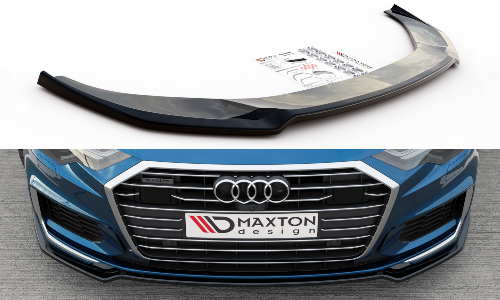 Maxton Design Audi A6 S-Line Front Lip V.1 - Gloss (C8 2018-2023) 4 au a6 c8 sline fd1g