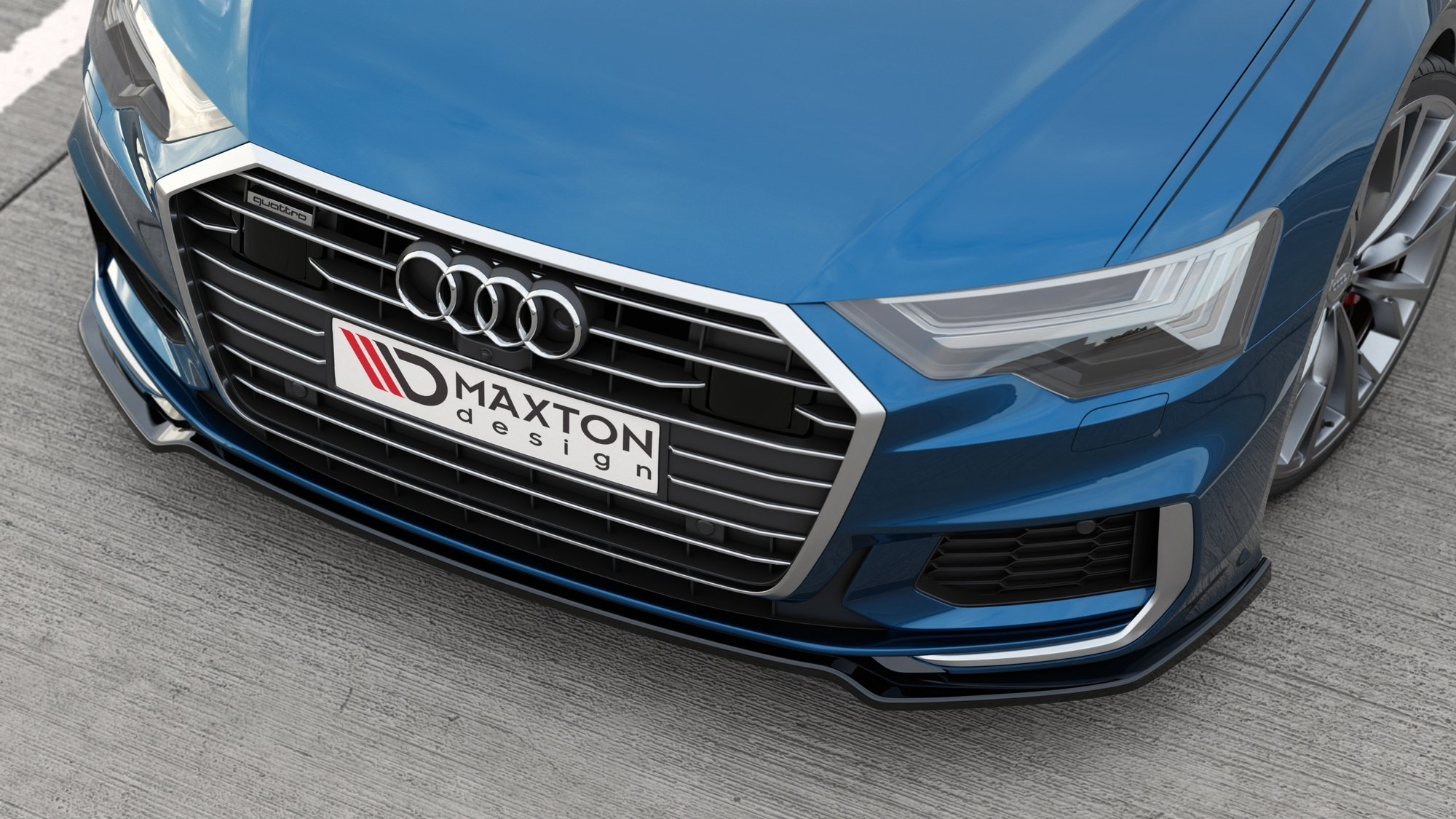 Maxton Design Audi A6 S-Line Front Lip V.1 - Gloss (C8 2018-2023) 3 au a6 c8 sline fd1g d