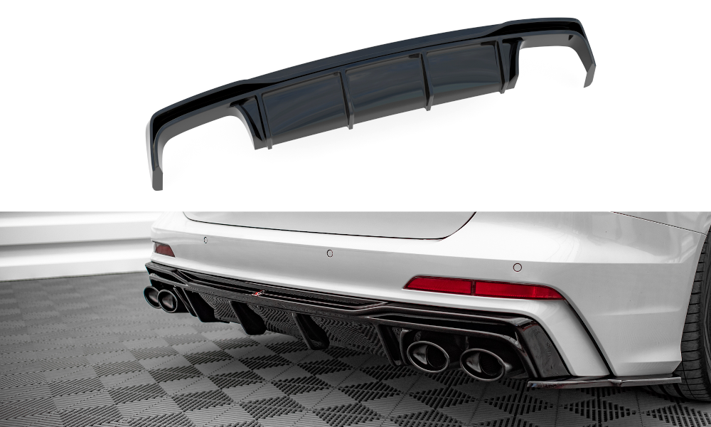 Maxton Design Audi A6 S-Line Rear Diffuser Quad - Gloss (C8 2018-2023) 3 au a6 c8 sline rs1g rs1rg