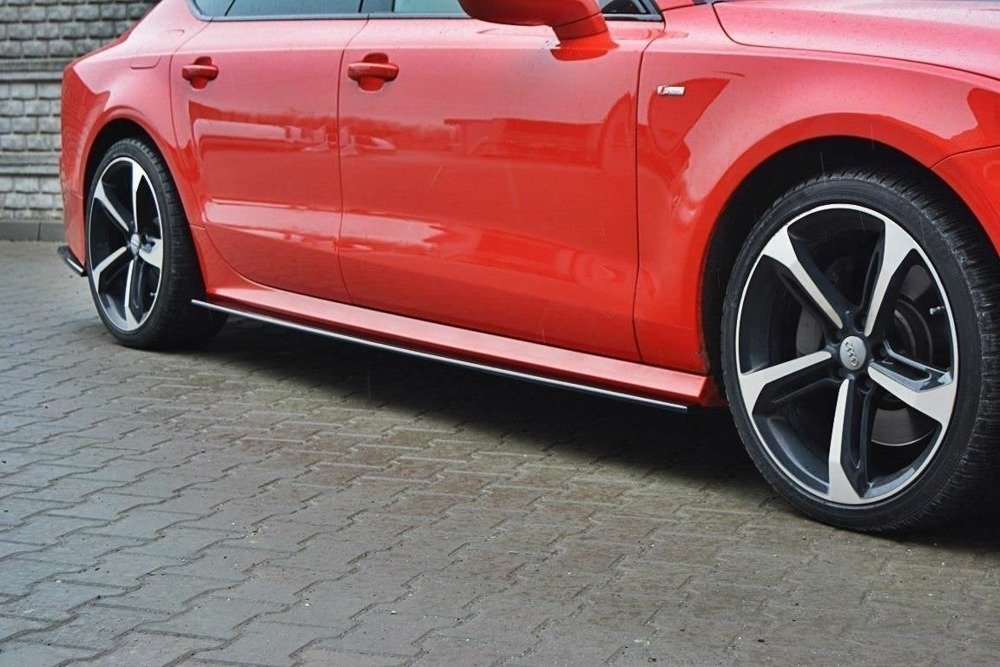 Maxton Design Audi A7 S-Line Side Skirt Extensions - Gloss (C7 Facelift 2014-2017) 3 au a7 1f sline sd1g b