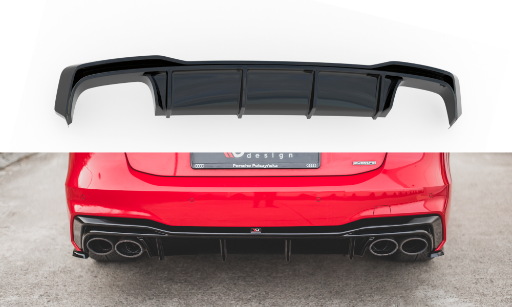 Maxton Design Audi A7 Sline Diffuser - Gloss Black Quad Exit (C8 2017-2025) 6 au a7 c8 sline rs1g
