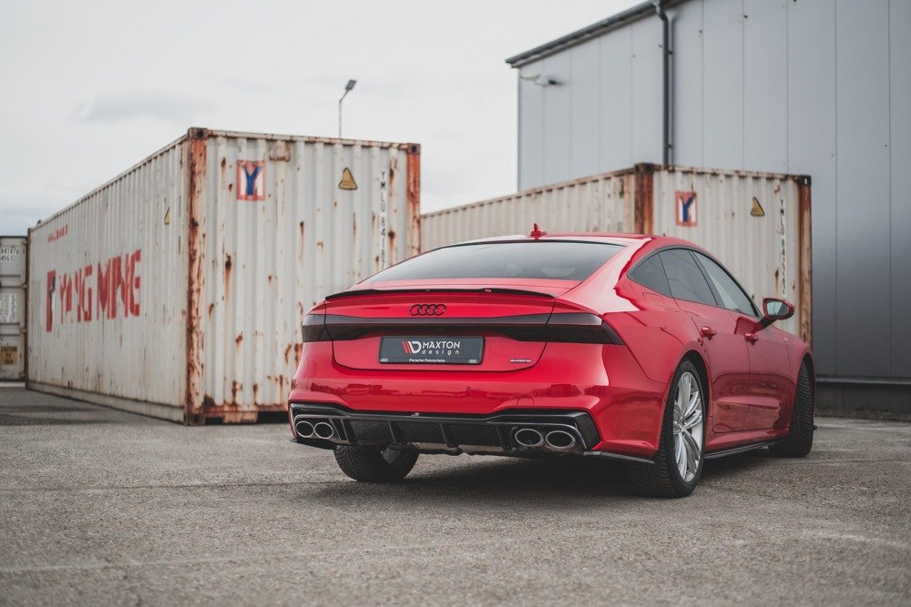 Maxton Design Audi A7 Sline Diffuser - Gloss Black Quad Exit (C8 2017-2025) 5 au a7 c8 sline rs1g b