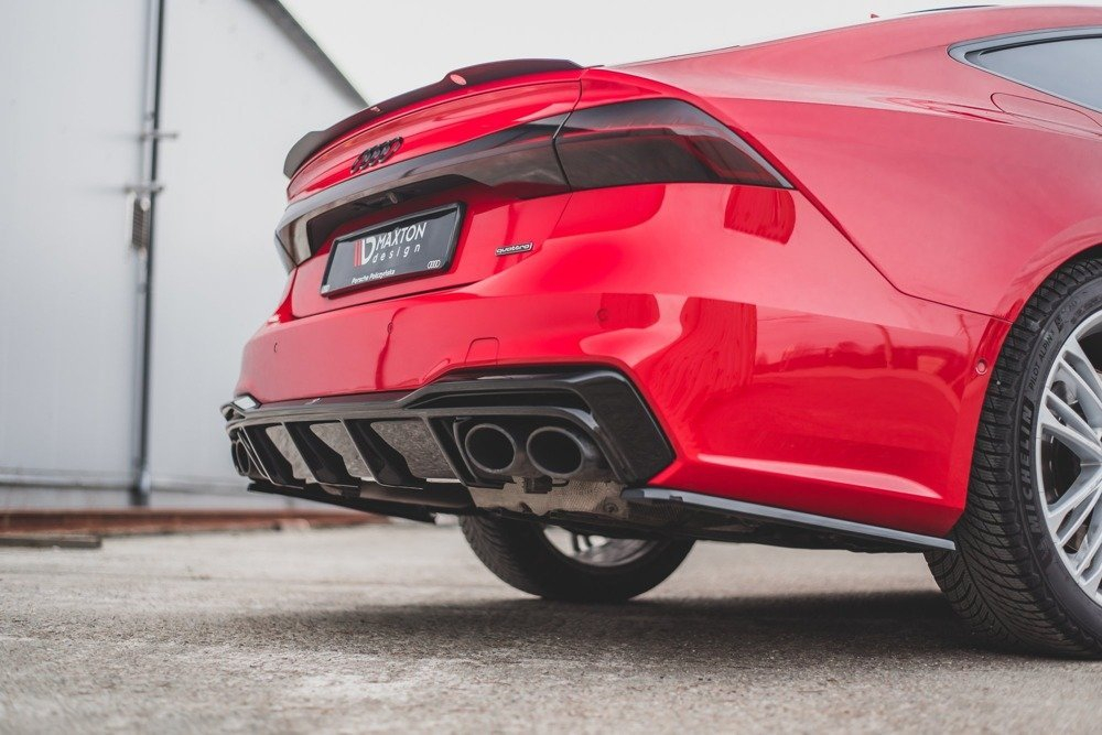 Maxton Design Audi A7 Sline Diffuser - Gloss Black Quad Exit (C8 2017-2025) 4 au a7 c8 sline rs1g c