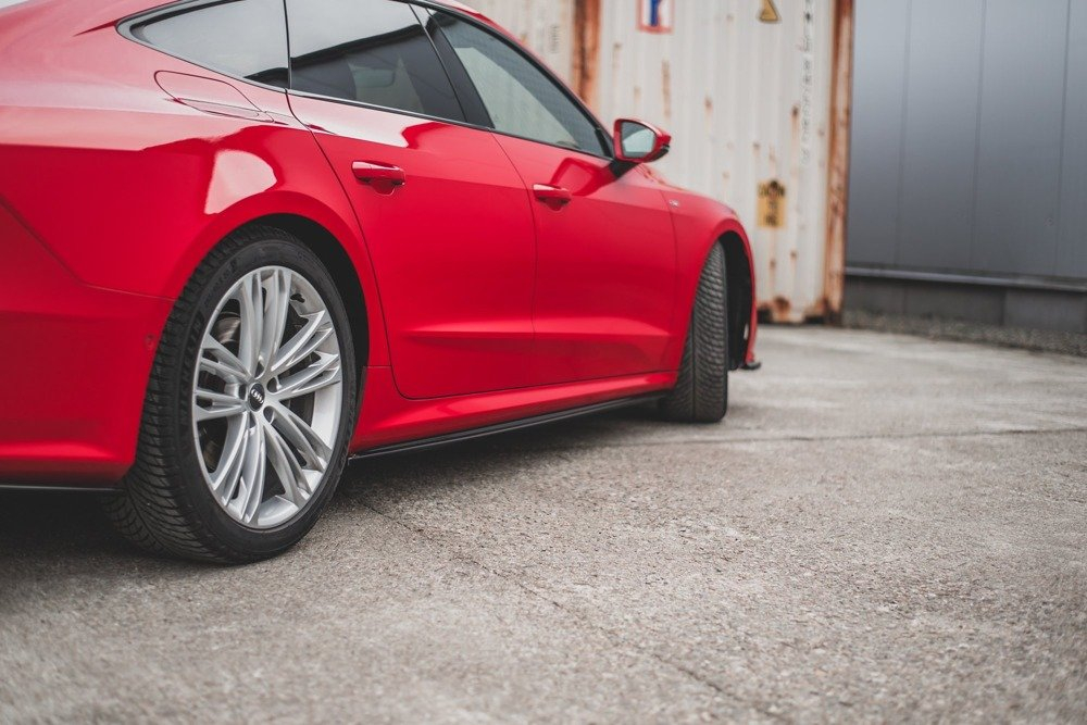 Maxton Design Audi A7 C8 Sline 17+ Side Skirt Extensions - Gloss Black (2017+) 1 Maxton Design Audi A7 C8 Sline 17+ Side Skirt Extensions - Gloss Black