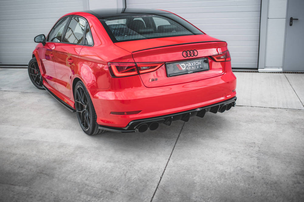 Maxton Design Audi A3 13-16 S-Line Saloon Rear Diffuser - GLOSS BLACK (2013-2016) 4 au s3 3 s rs1g 2