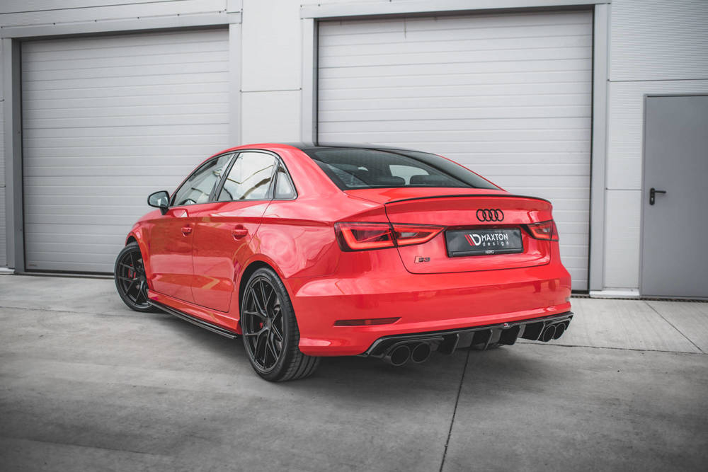 Maxton Design Audi A3 13-16 S-Line Saloon Rear Diffuser - GLOSS BLACK (2013-2016) 3 au s3 3 s rs1g 3