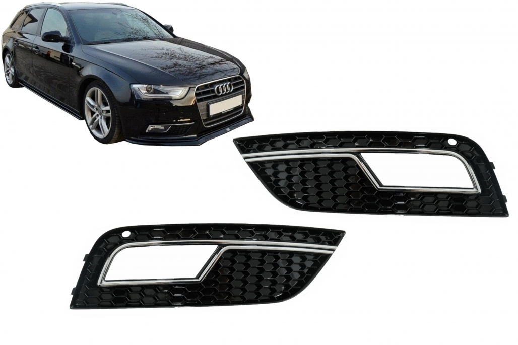 Audi A4 B8.5 Fog Grilles - RS4 Style (2011-2015) 3 b2b fog lamp covers suitable for audi a4 b8 facelift 5985907 6069842