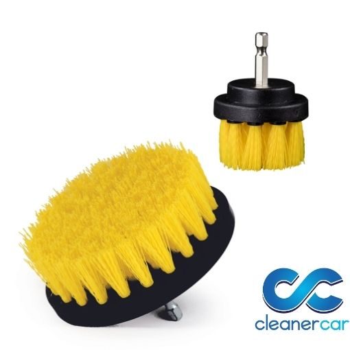 CleanerCar Drill Upholstery and Carpet Brush - 2" & 4" 3 cleanercar 2 4 inch yellow medium drill brush.png