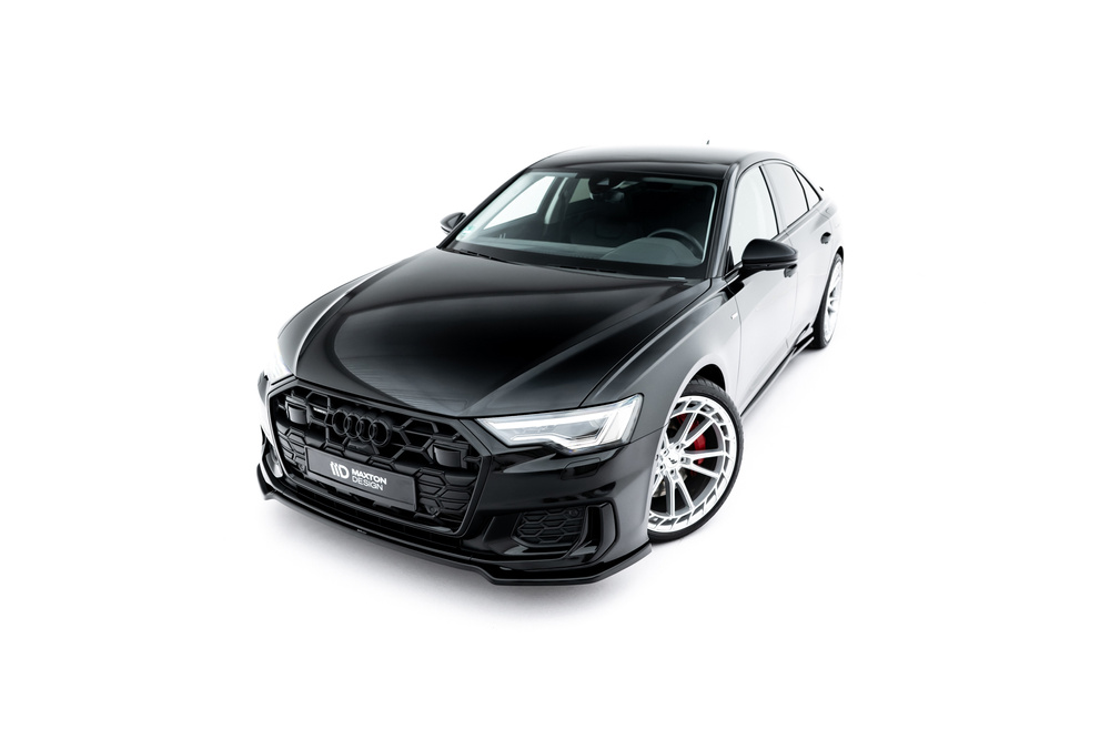 Maxton Design Audi A6 Sline Front Lip v2 - GLOSS BLACK (C8 2019-2025) 4 Maxton Design Audi A6 Sline Front Lip v2 - GLOSS BLACK (C8 2019-2025) - Image 4