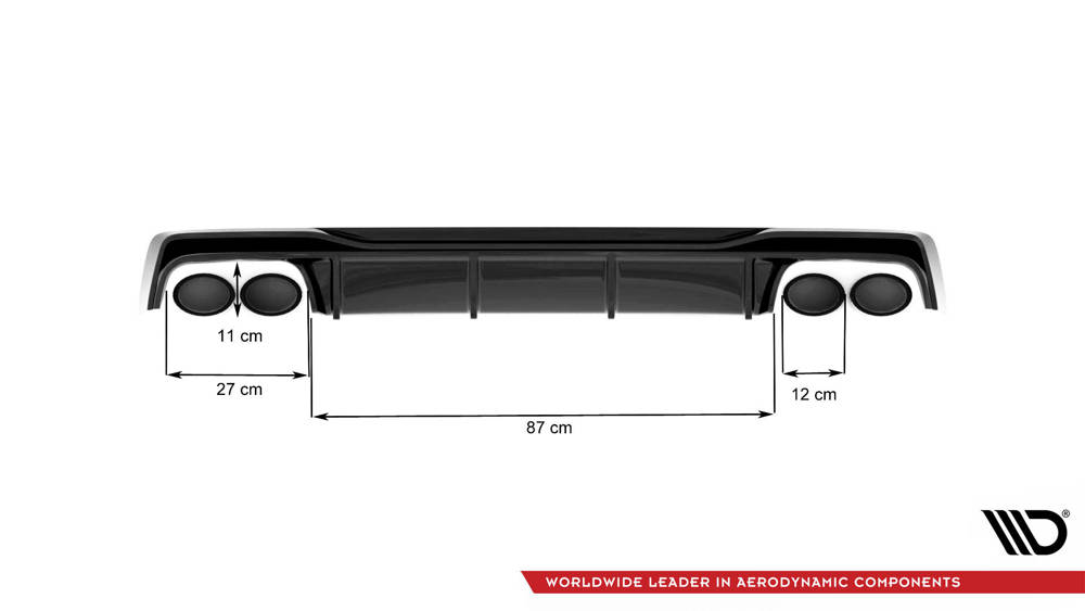 Maxton Design Audi A6 S-Line Rear Diffuser Quad - Gloss (C8 2018-2023) 6 Maxton Design Audi A6 S-Line Rear Diffuser Quad - Gloss (C8 2018-2023) - Image 6