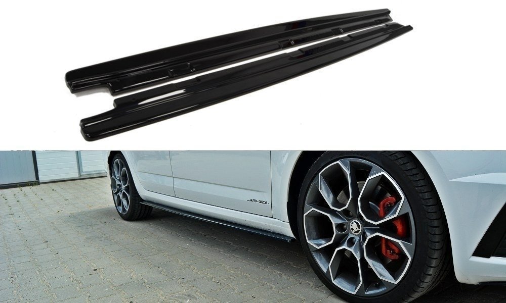 Maxton Design Skoda Octavia Mk3 VRS Side Skirt Extensions - Gloss (2016-2019) 2 Maxton Design Skoda Octavia Mk3 VRS Side Skirt Extensions - Gloss (2016-2019) - Image 2