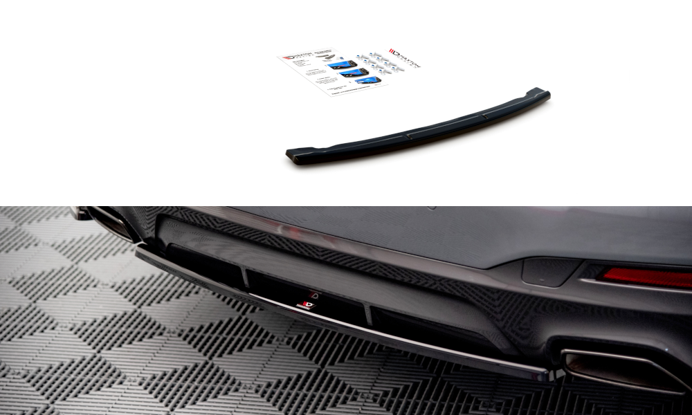 Maxton Design BMW 5 Series G30 MSport Rear Splitter - Gloss (Facelift 2020-2023) 3 eng pm central rear splitter bmw 5 g30 facelift m pack 12505 2