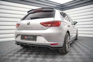 Maxton Design Seat Leon Rear Splitter - Gloss (Mk3 2012-2016) 10 eng pm central rear splitter with vertical bars seat leon hatchback mk3 14251 1