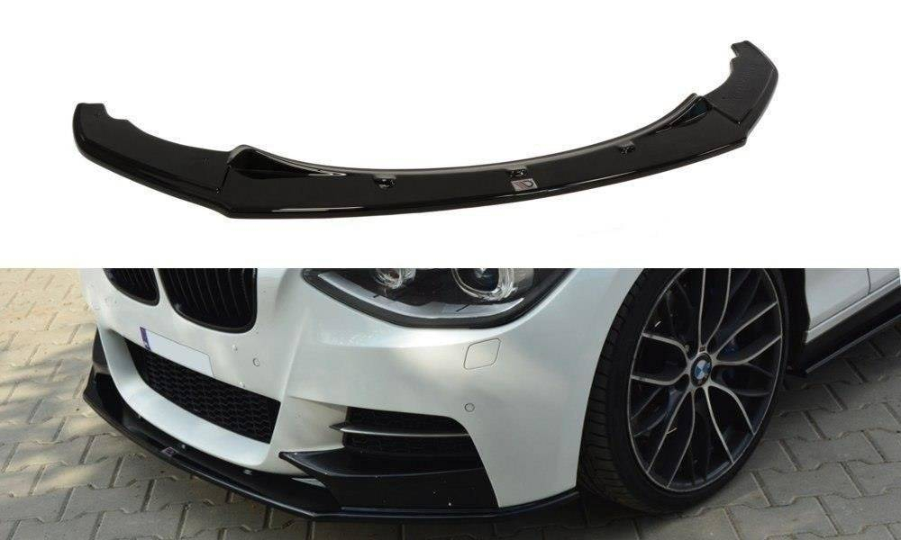Maxton Design BMW 1 Series F20 11-15 MSPORT Front Lip - Gloss Black (2011-2015) 2 eng pm front splitter bmw 1 f20 f21 m power preface 669 1
