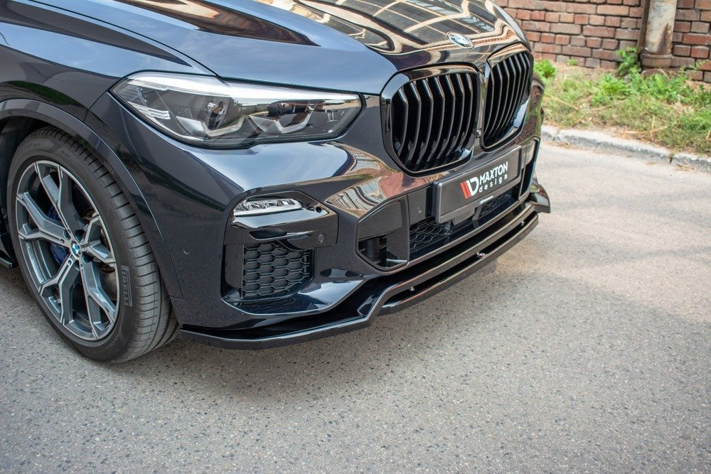Maxton Design BMW X5 G05 Msport Front Lip v1 - Gloss Black (2018-2022) 2 eng pm front splitter for bmw x5 g05 m pack 8840 2