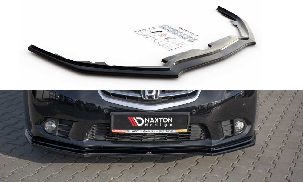 Maxton Design Honda Accord Front Lip - Gloss (Mk8 Facelift 2011-2015) 3 eng pm front splitter honda accord viii cu series facelift 9864 8