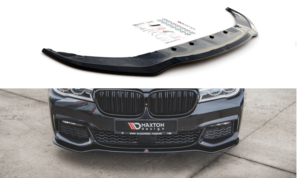 Maxton Design BMW 7 Series G11 MSport Front Lip V1 - Gloss (2015-2018) 3 eng pm front splitter v 1 for bmw 7 m pack g11 12284 3