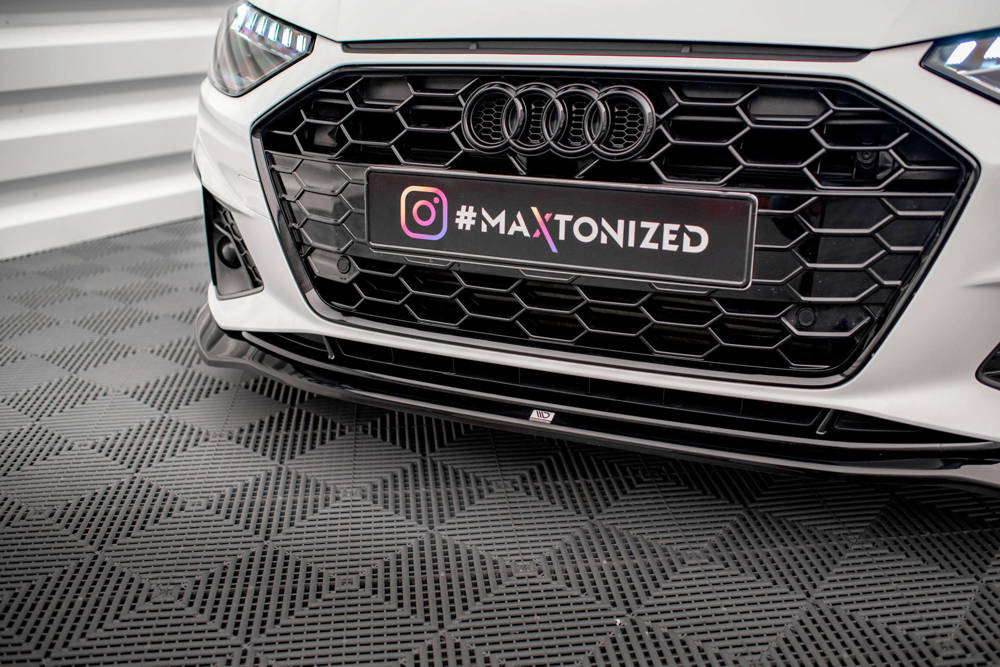 Maxton Design Audi A4 S-Line Front Splitter V.2 - Gloss (B9 Facelift 2019-2024) 2 eng pm front splitter v 2 audi a4 s line s4 b9 facelift 17739 4
