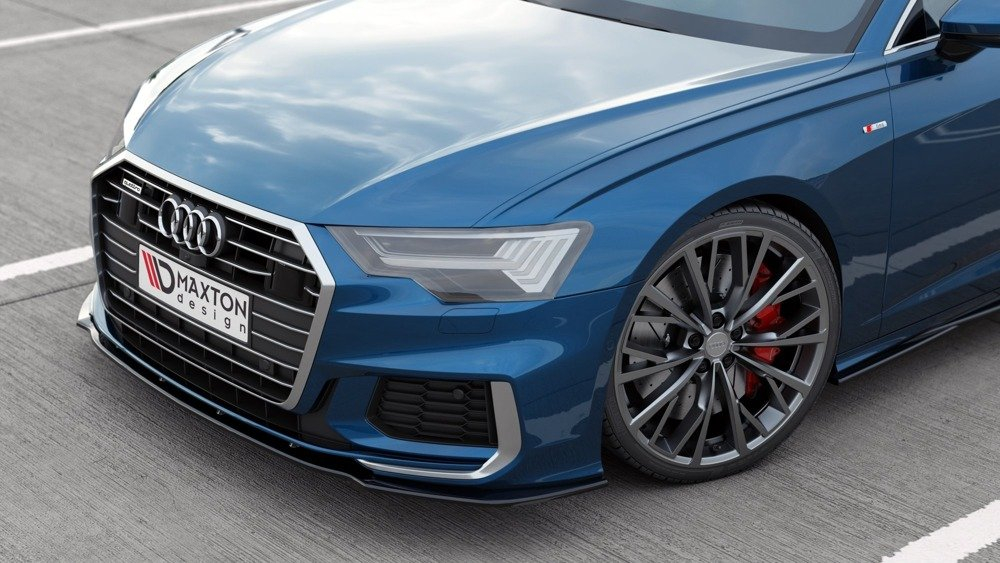 Maxton Design Audi A6 Sline Front Lip v2 - GLOSS BLACK (C8 2019-2025) 2 eng pm front splitter v 2 audi a6 s line s6 c8 10014 3