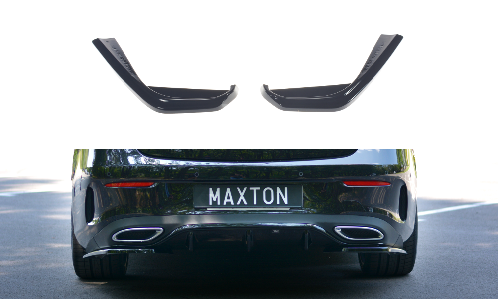 Maxton Design Mercedes E-Class AMG-Line Rear Spats Coupe - Gloss (W213 2016-2021) 3 eng pm rear side splitters mercedes benz e class w213 coupe c238 amg line 9059 11