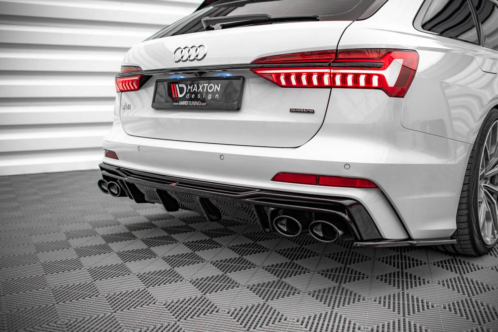 Maxton Design Audi A6 19+ REAR VALANCE + TIPS - GLOSS BLACK (2019+) 2 eng pm rear valance exhaust ends imitation audi s6 a6 s line c8 11626 6