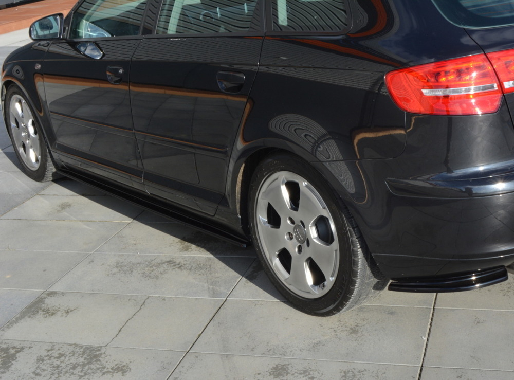 Maxton Design Audi A3 04-12 Maxton Design Side Skirt Extensions - Gloss (2004-2012) 2 eng pm side skirts diffusers audi a3 sportback mk 2 preface 6951 2