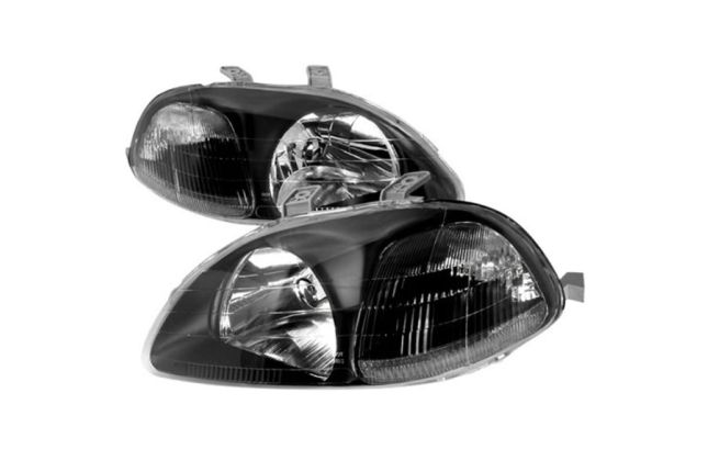 DEPO Honda Civic EK Head Lights - JDM Black Manual (95-98) - LHD 1 DEPO Honda Civic EK Head Lights - JDM Black Manual (95-98) - LHD