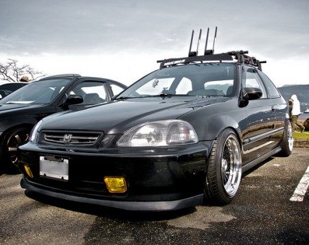 Honda Civic 96-98 EK Fog Lights Square Yellow 2 fl