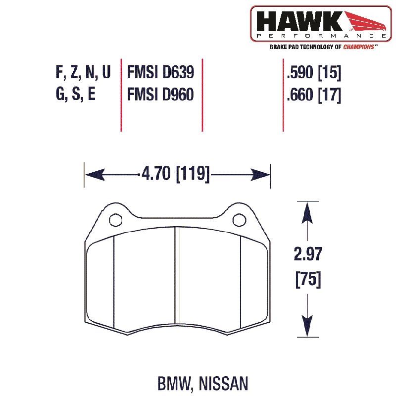 Hawk Brake Pads Front DTC-70 (Honda) 2 hb181 2