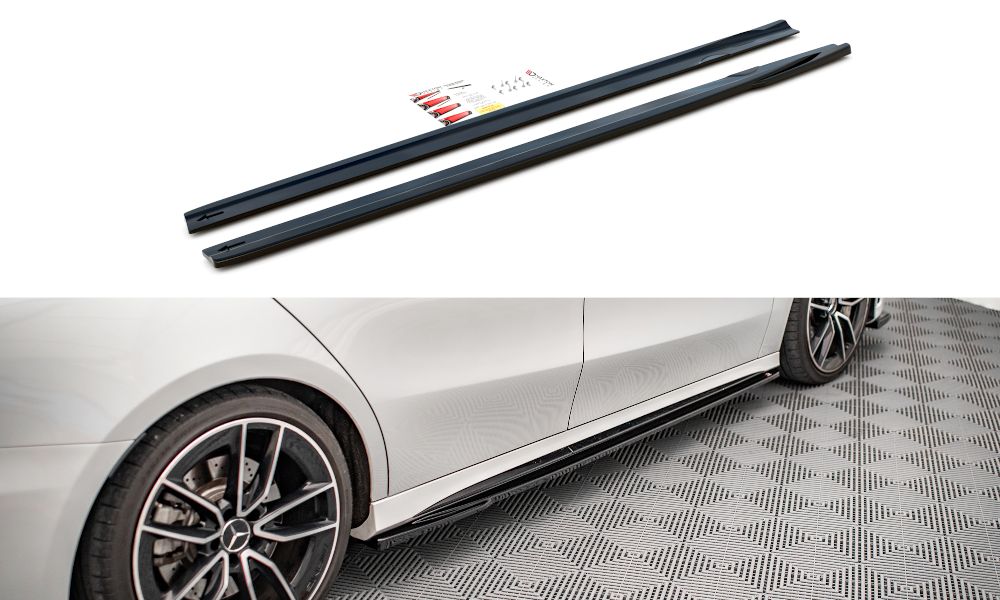 Maxton Design Mercedes A-Class AMG/AMG-Line Side Skirt Extensions V2- Gloss (W177 2018-2023) 2 me a 177 amgline sd1g