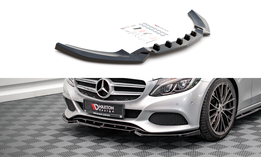 Maxton Design Mercedes C-Class Front Lip - Gloss (W205 2014-2018) 3 me c 205 fd1