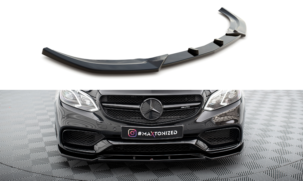 Maxton Design Mercedes E-Class AMG Front Splitter - Gloss (Facelift W212 2012-2016) 3 me e 212f amg fd1