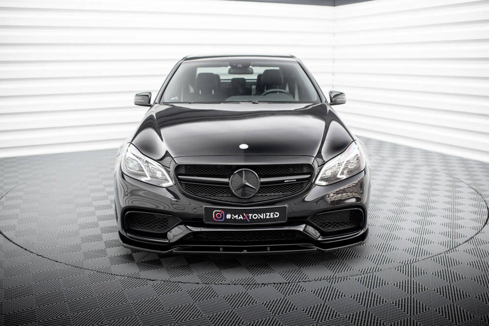 Maxton Design Mercedes E-Class AMG Front Splitter - Gloss (Facelift W212 2012-2016) 2 me e 212f amg fd1 b