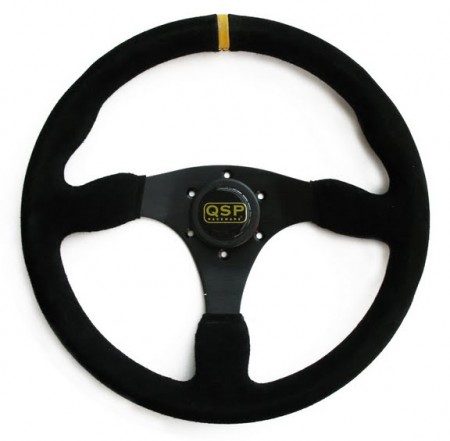 QSP Steering Wheel 3-Spoke Suede 350mm 90mm Silver (Universal) 2 qsp qs s00z3 9